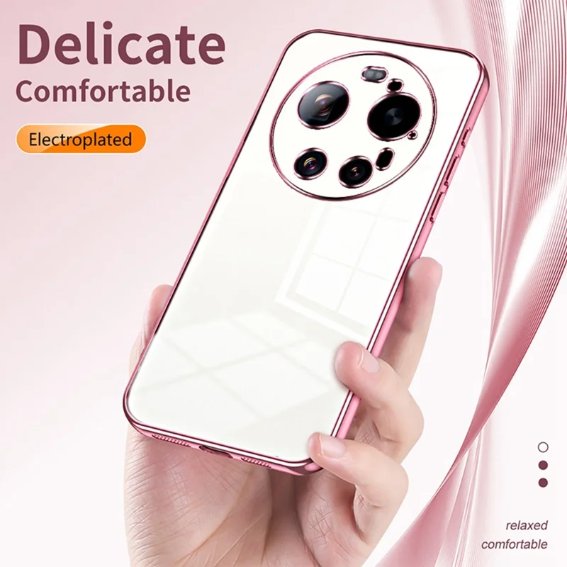 For Xiaomi 17 Ultra 5G Case Electroplating Frame Soft TPU Phone Cover - Pink