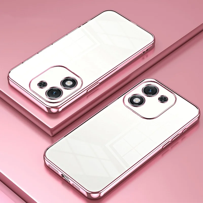 For Honor X70i Case Electroplating Frame Soft TPU Phone Cover - Pink