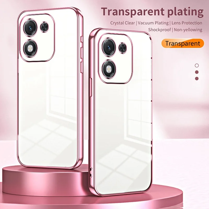 For Honor X70i Case Electroplating Frame Soft TPU Phone Cover - Pink