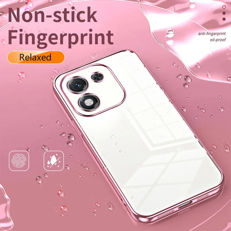 For Honor X70i Case Electroplating Frame Soft TPU Phone Cover - Pink