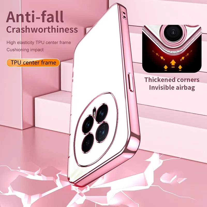 For Honor Magic8 5G Case Electroplating Frame Soft TPU Phone Cover - Pink