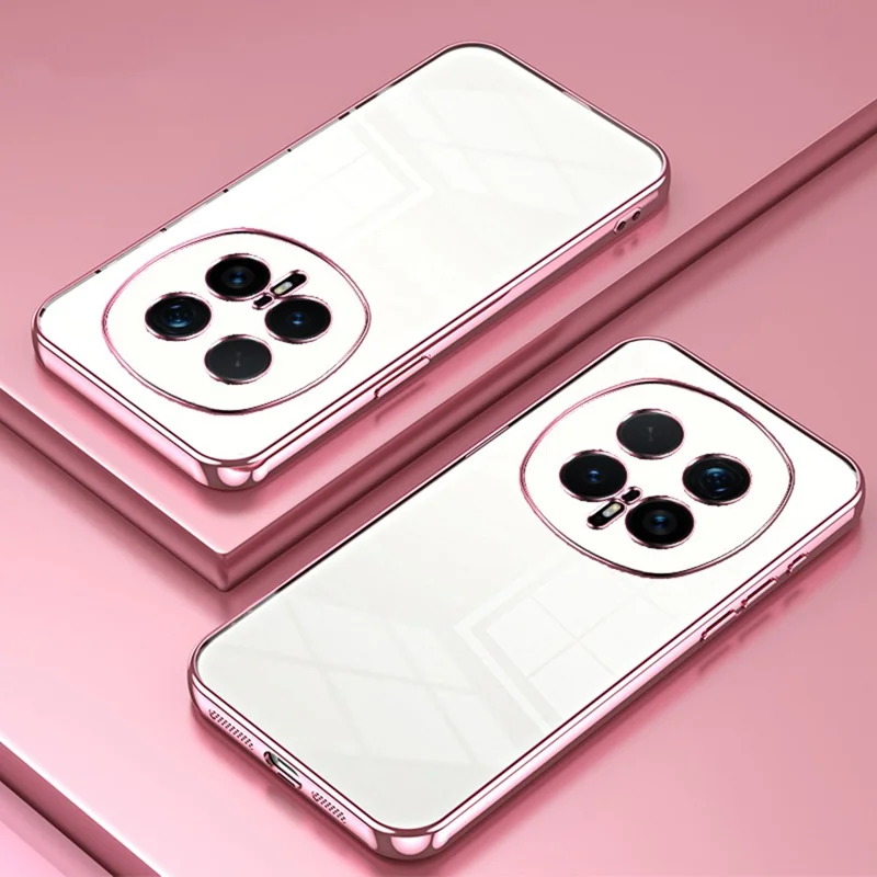 For Honor Magic8 Pro 5G Case Electroplating Frame Soft TPU Phone Cover - Pink