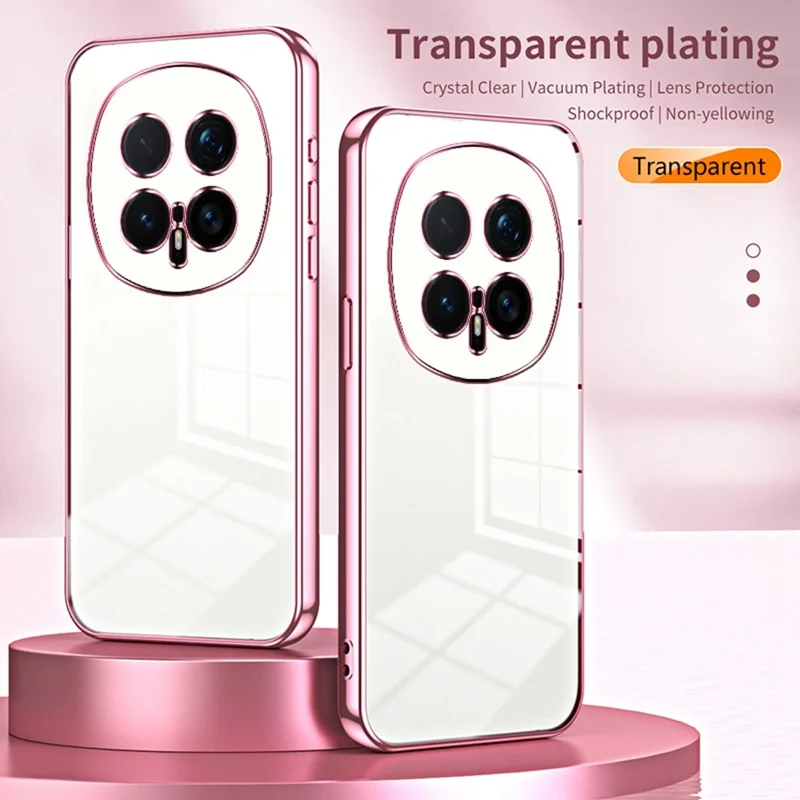 For Honor Magic8 Pro 5G Case Electroplating Frame Soft TPU Phone Cover - Pink