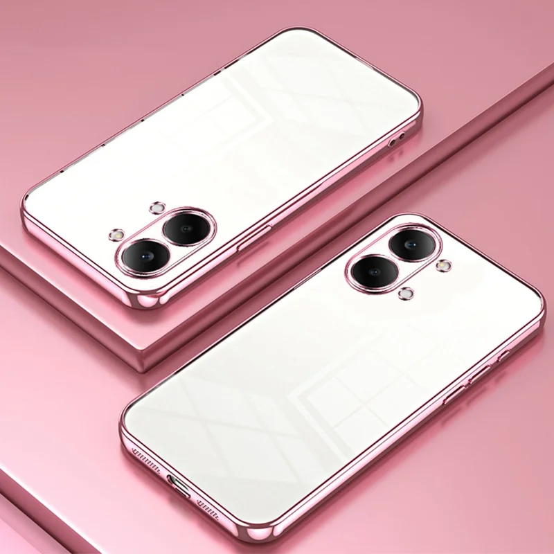 Case For Xiaomi Poco X8 Pro Max 5G  /  Redmi Turbo 5 Max 5G Electroplating Frame Soft TPU Phone Cover - Pink