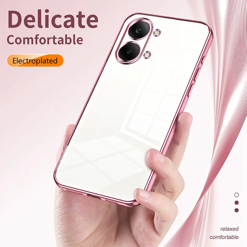 Case For Xiaomi Poco X8 Pro Max 5G  /  Redmi Turbo 5 Max 5G Electroplating Frame Soft TPU Phone Cover - Transparent