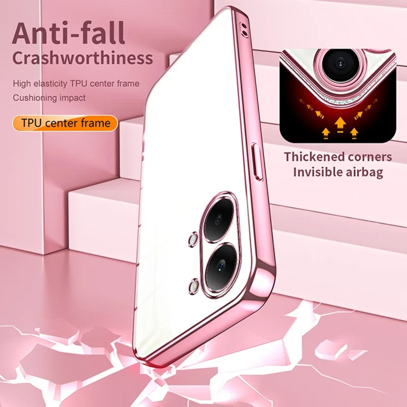Case For Xiaomi Poco X8 Pro Max 5G  /  Redmi Turbo 5 Max 5G Electroplating Frame Soft TPU Phone Cover - Transparent
