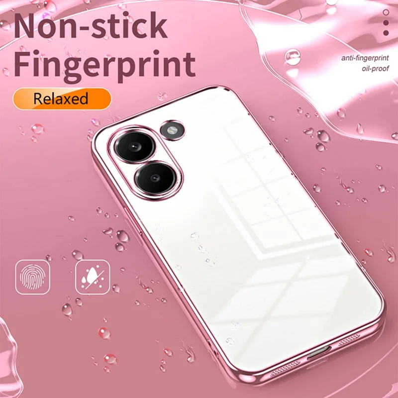 Case For Xiaomi Poco X8 Pro 5G  /  Redmi Turbo 5 5G Electroplating Frame Soft TPU Phone Cover - Pink