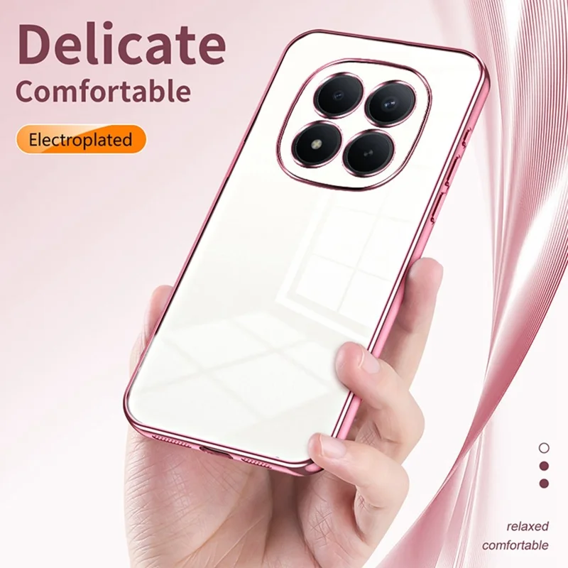 For Xiaomi Redmi Note 15 Pro 4G (Global) Case Electroplating Frame Soft TPU Phone Cover - Pink