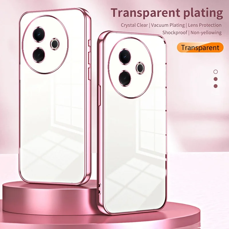 For vivo Y39 5G Case Electroplating Frame Soft TPU Phone Cover - Pink