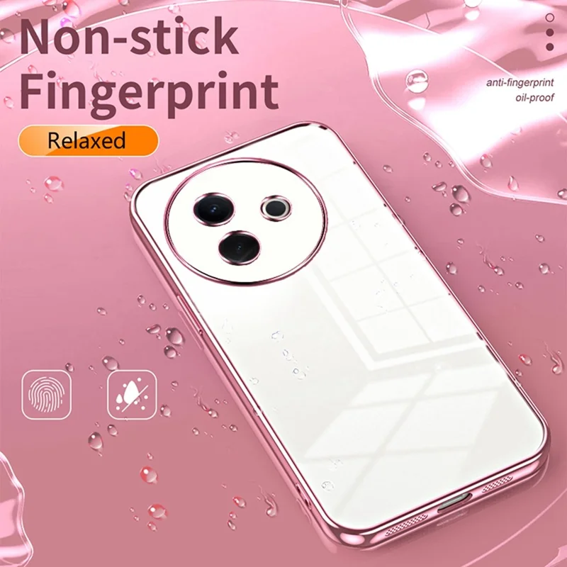For vivo Y39 5G Case Electroplating Frame Soft TPU Phone Cover - Pink