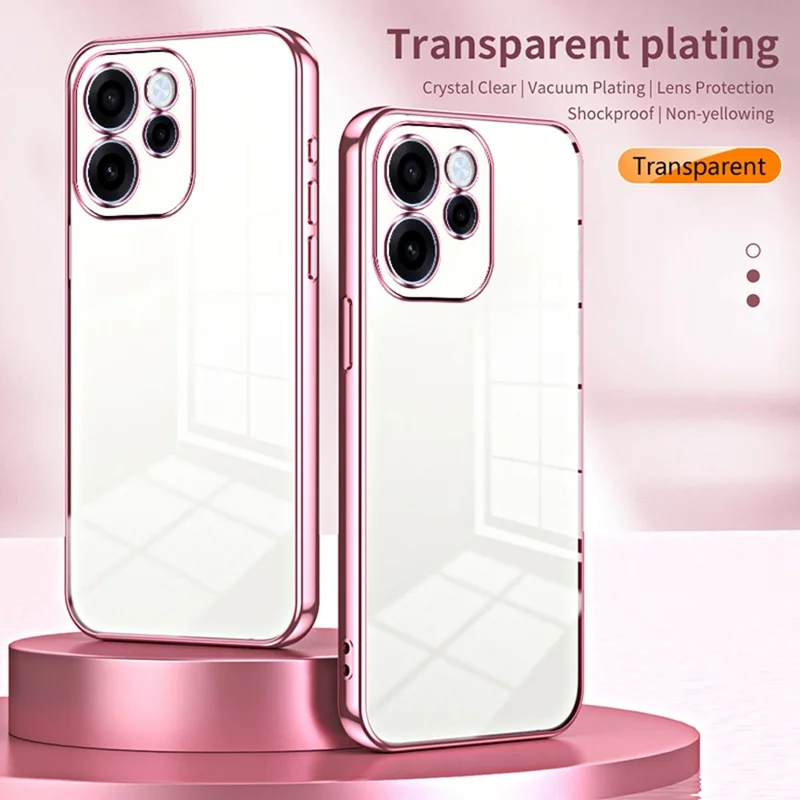 For Oppo Reno15 FS 5G Case Electroplating Frame Soft TPU Phone Cover - Pink