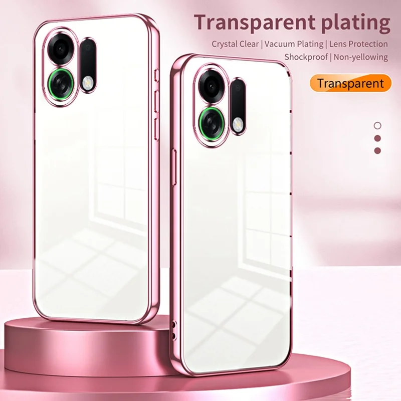 For Oppo K13 Turbo Pro 5G Case Electroplating Frame Soft TPU Phone Cover - Pink