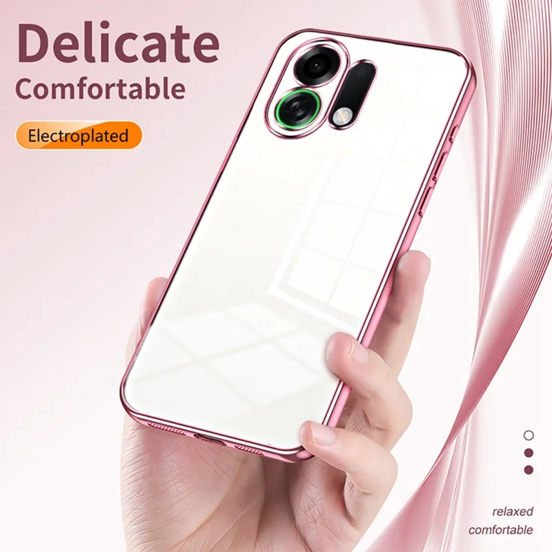 For Oppo K13 Turbo Pro 5G Case Electroplating Frame Soft TPU Phone Cover - Pink