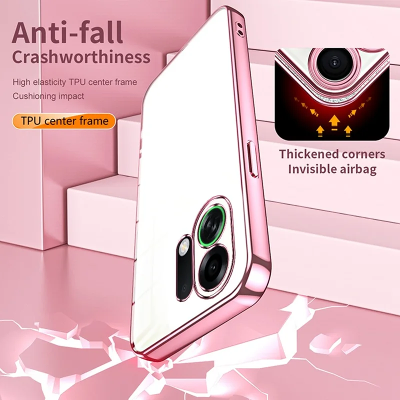 For Oppo K13 Turbo Pro 5G Case Electroplating Frame Soft TPU Phone Cover - Pink