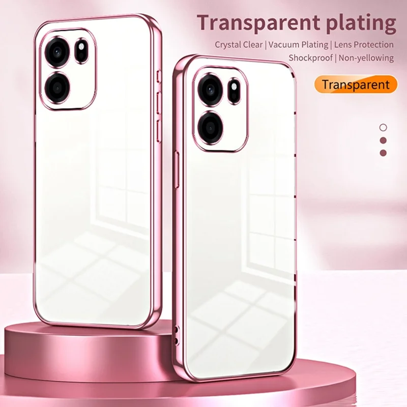 For OnePlus Turbo 6V 5G Case Electroplating Frame Soft TPU Phone Cover - Pink
