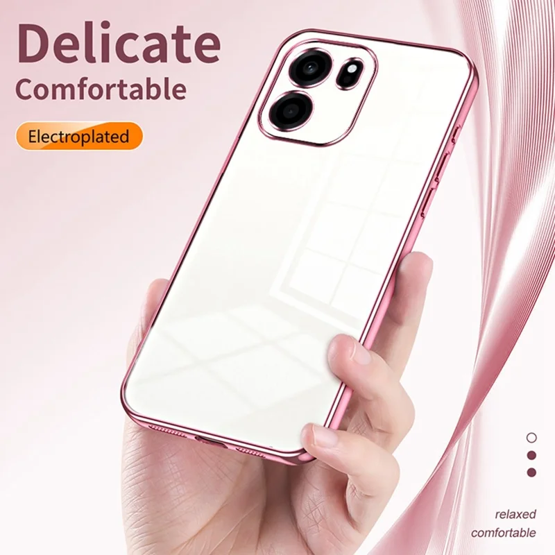 For OnePlus Turbo 6V 5G Case Electroplating Frame Soft TPU Phone Cover - Pink