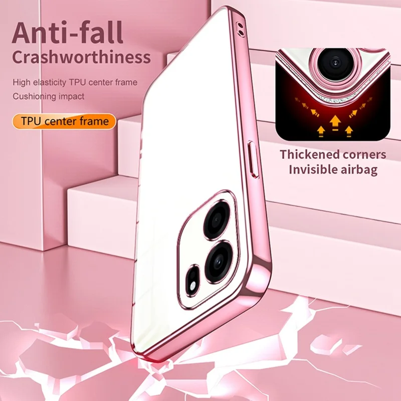 For OnePlus Turbo 6V 5G Case Electroplating Frame Soft TPU Phone Cover - Pink