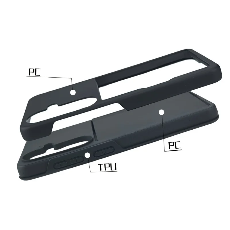 Bulk Purchasing for Samsung Galaxy S25+ Case Flip Card Holder Kickstand Contrast Color TPU + PC Shockproof Phone Cover - Black