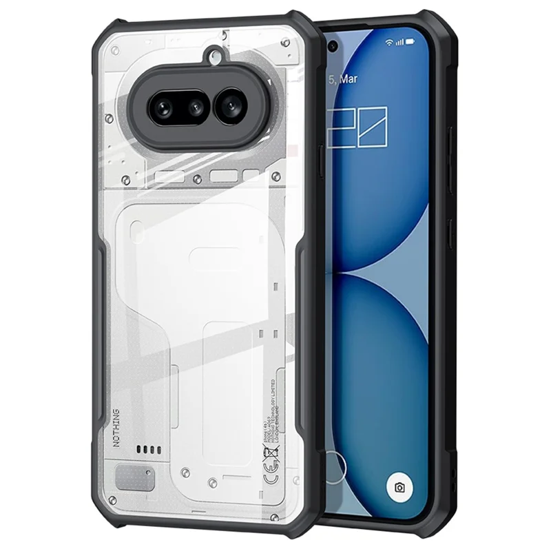 XUNDD For Nothing Phone (4a) Case Dropproof TPU + Acrylic Clear Back Phone Cover - Black