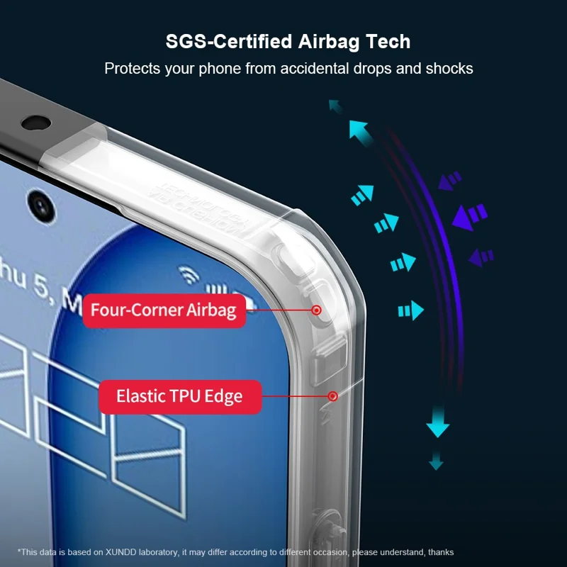 XUNDD For Nothing Phone (4a) Case Dropproof TPU + Acrylic Clear Back Phone Cover - Black