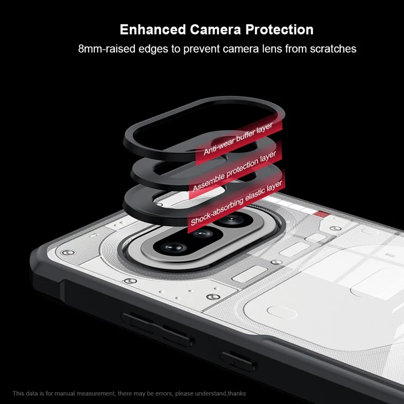 XUNDD For Nothing Phone (4a) Case Dropproof TPU + Acrylic Clear Back Phone Cover - Black