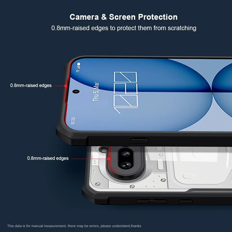 XUNDD For Nothing Phone (4a) Case Dropproof TPU + Acrylic Clear Back Phone Cover - Black