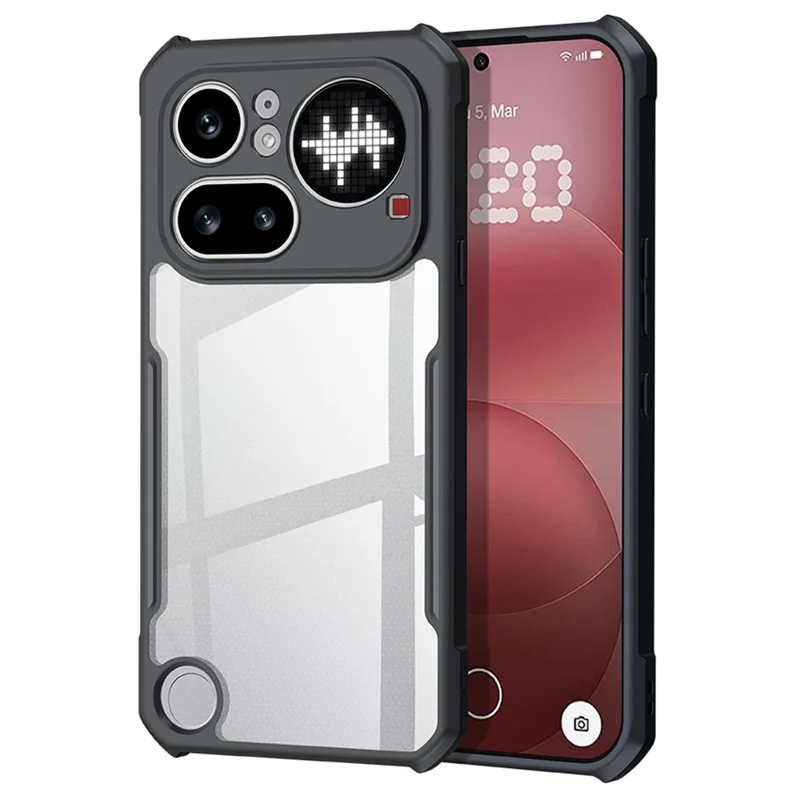 XUNDD For Nothing Phone (4a) Pro Case Dropproof TPU + Acrylic Clear Back Phone Cover - Black
