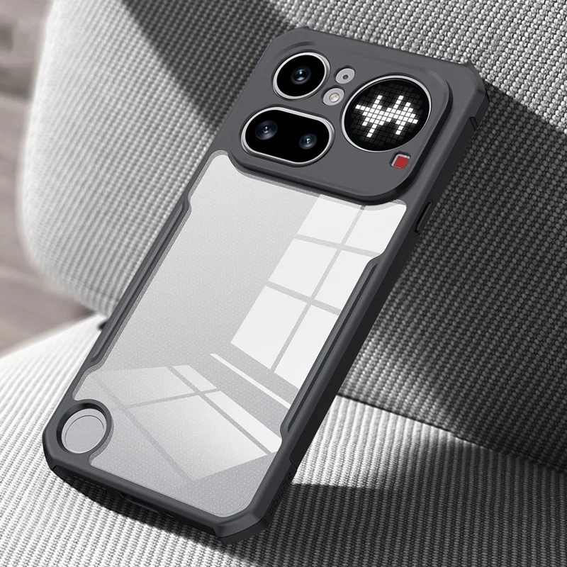 XUNDD For Nothing Phone (4a) Pro Case Dropproof TPU + Acrylic Clear Back Phone Cover - Black