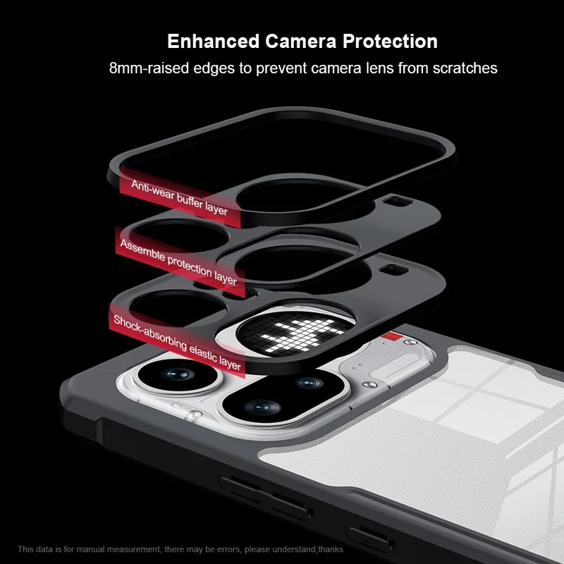 XUNDD For Nothing Phone (4a) Pro Case Dropproof TPU + Acrylic Clear Back Phone Cover - Black