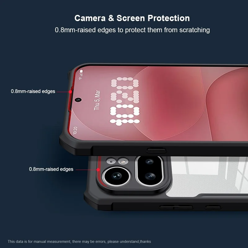XUNDD For Nothing Phone (4a) Pro Case Dropproof TPU + Acrylic Clear Back Phone Cover - Black