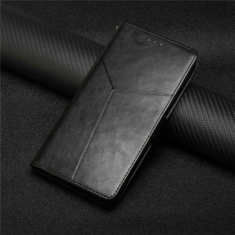 For Xiaomi Redmi Note 12 Pro 5G / Note 12 Pro Speed 5G / Poco X5 Pro 5G HT01 Imprinted Y-Shaped Lines Wallet Case Fully Wrapped PU Leather Stand Flip Folio Protective Phone Cover with Strap - Black