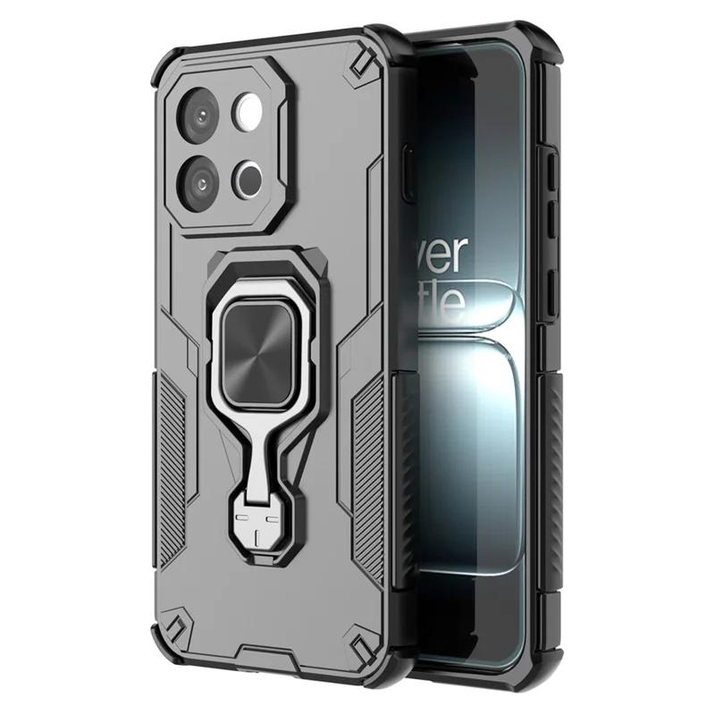 Kauf in Großmengen Für OnePlus 13T 5G Hülle Drehbarer Ringständer PC + TPU Stoßfester Handykoffer - Schwarz