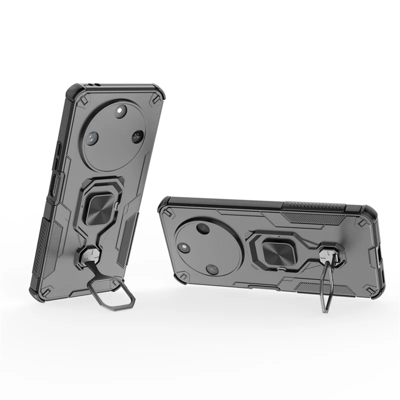 Compra al por mayor para carcasa Honor X60 5G con anillo giratorio y soporte PC + TPU, funda antichoque para teléfono - Negro