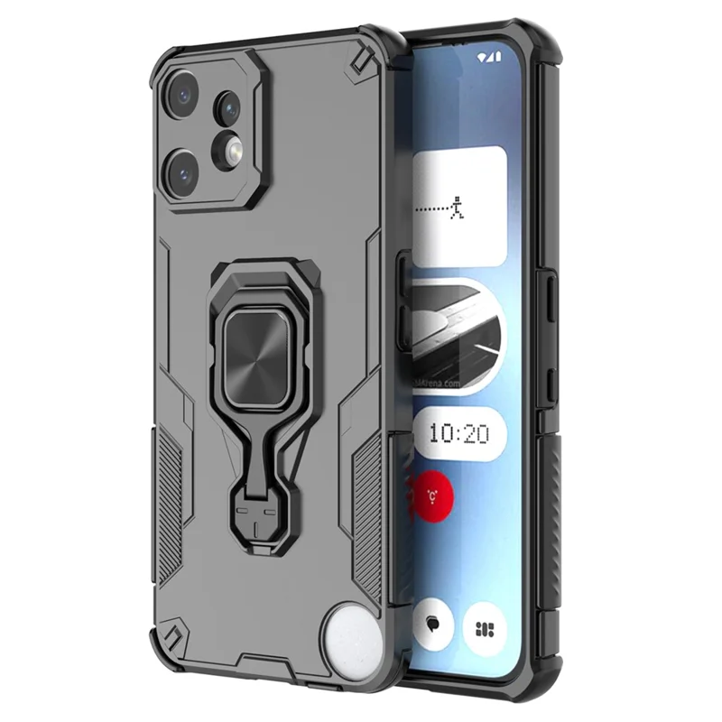 Bulk Purchasing For Nothing CMF Phone 2 Pro Case Rotatable Ring Kickstand PC + TPU Shockproof Phone Cover - Black