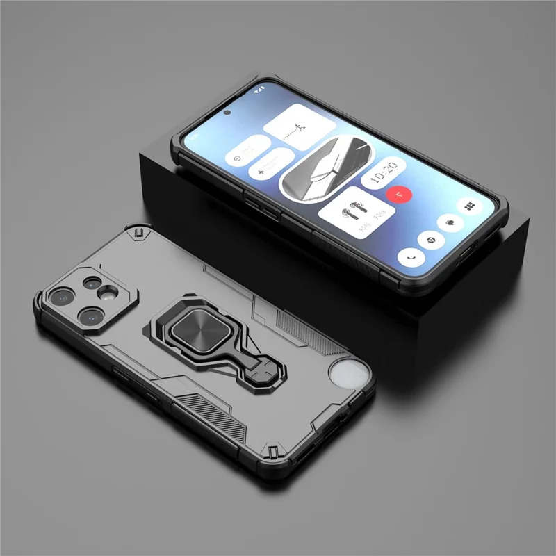 Bulk Purchasing For Nothing CMF Phone 2 Pro Case Rotatable Ring Kickstand PC + TPU Shockproof Phone Cover - Black