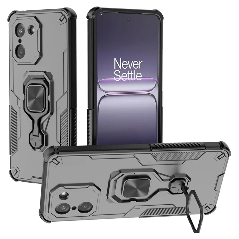 Bulk Purchasing For OnePlus Nord CE5 5G  /  Ace 5 Racing 5G Case Rotatable Ring Kickstand PC + TPU Shockproof Phone Cover - Black