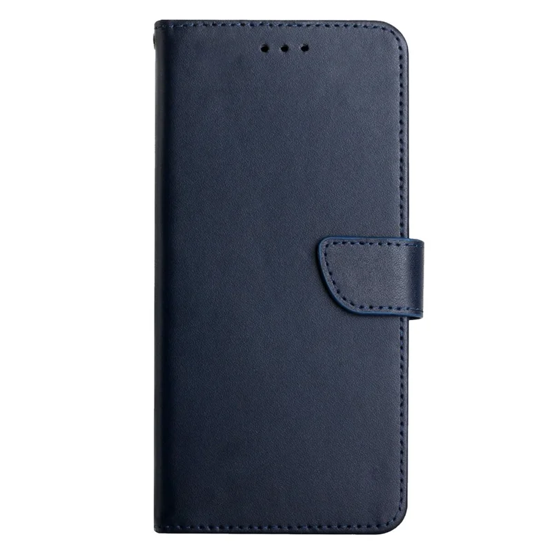 For Xiaomi Redmi Note 12 Pro+ 5G / Note 12 Explorer 5G HT02 Well-protected Genuine Leather Magnetic Clasp Nappa Texture Wallet Case with Stand Function Flip Phone Cover Shell - Blue