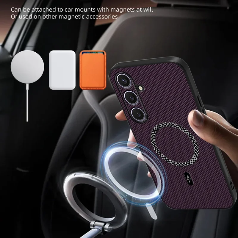 Voor Samsung Galaxy S25 Hoesje Driehoekstructuur PU Leer Stootvrij Ultradun Cover - Blauw