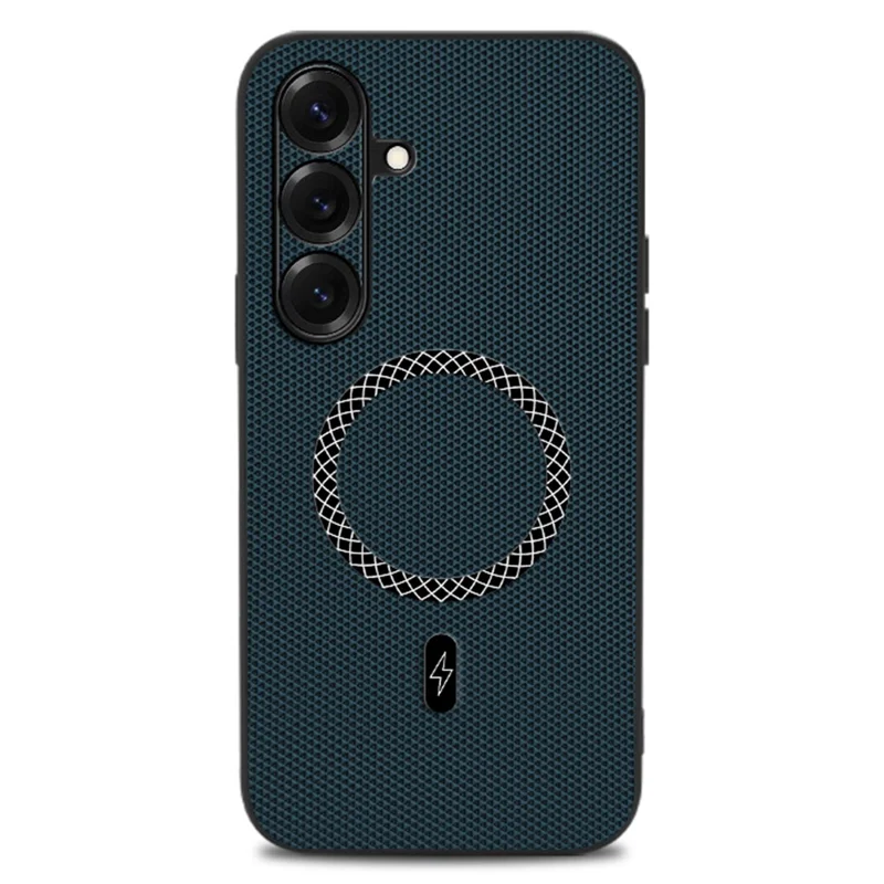 Funda para Samsung Galaxy S25 FE, textura triangular, de cuero PU, delgada y a prueba de golpes - Azul