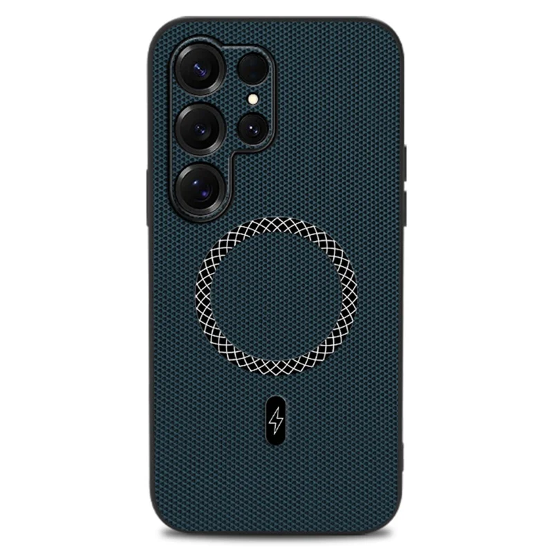 Für Samsung Galaxy S25 Ultra Hülle Dreieck-Textur PU-Leder stoßfest Ultra dünn Cover - Blau
