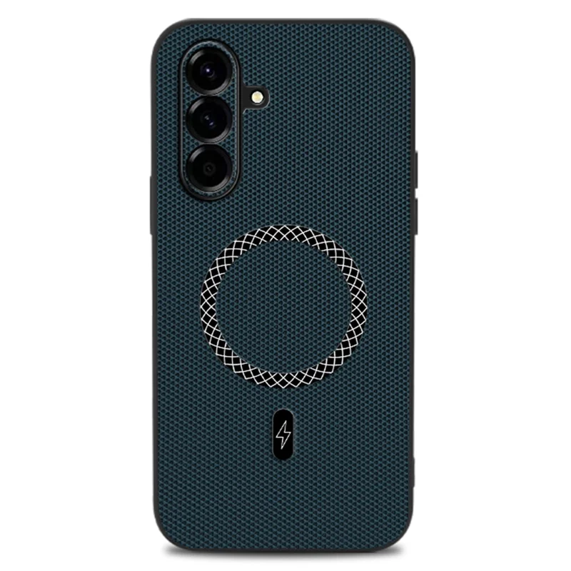 Hülle für Samsung Galaxy A56 5G / A36 5G Dreieck-Textur PU-Leder stoßfest ultraflach - Blau