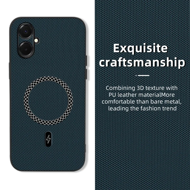 Für Samsung Galaxy A07 5G Hülle Dreieck-Textur PU-Leder Stoßfest Ultra Dünn Cover - Blau