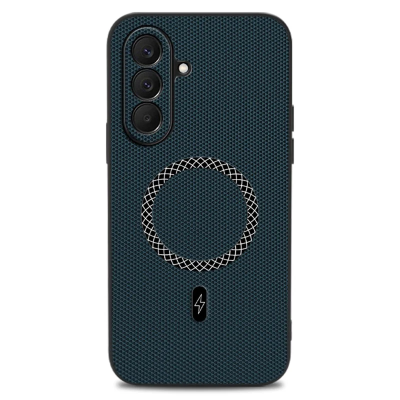 Cover per Samsung Galaxy A57 5G con Texture Triangolari in PU Leather, Protezione Antiurto, Sottile - Blu