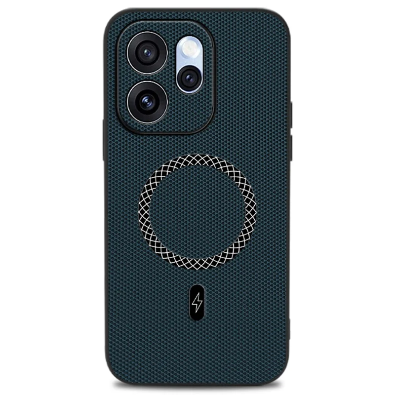 Case For Oppo Reno15 Pro 5G (Global)  /  Reno15 5G (China) Triangle Texture PU Leather Shockproof Ultra Thin Cover - Blue