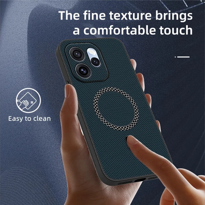 Case For Oppo Reno15 Pro 5G (Global)  /  Reno15 5G (China) Triangle Texture PU Leather Shockproof Ultra Thin Cover - Blue