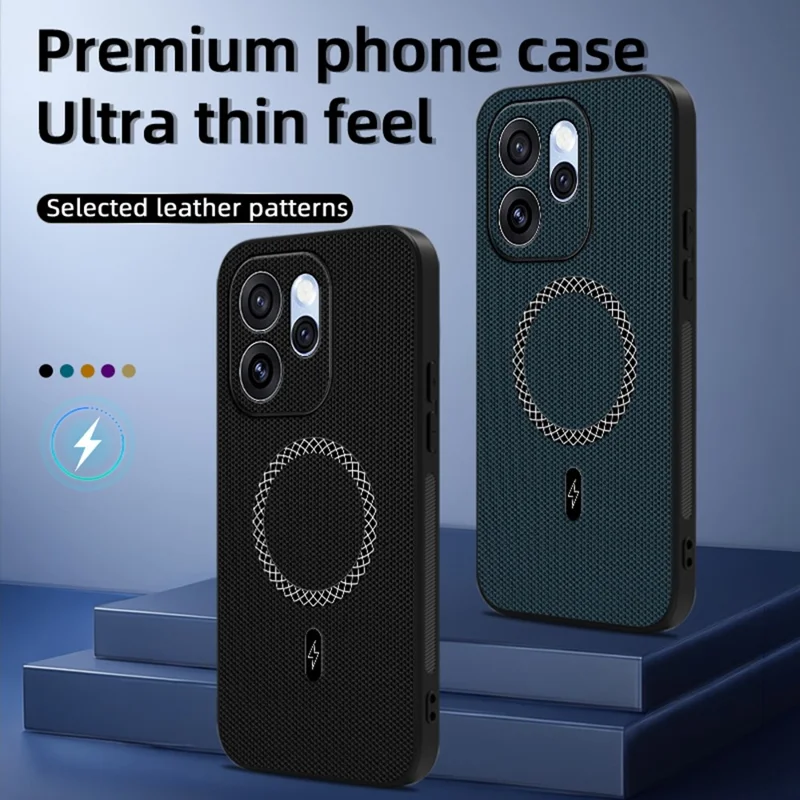 Case For Oppo Reno15 Pro 5G (Global)  /  Reno15 5G (China) Triangle Texture PU Leather Shockproof Ultra Thin Cover - Blue