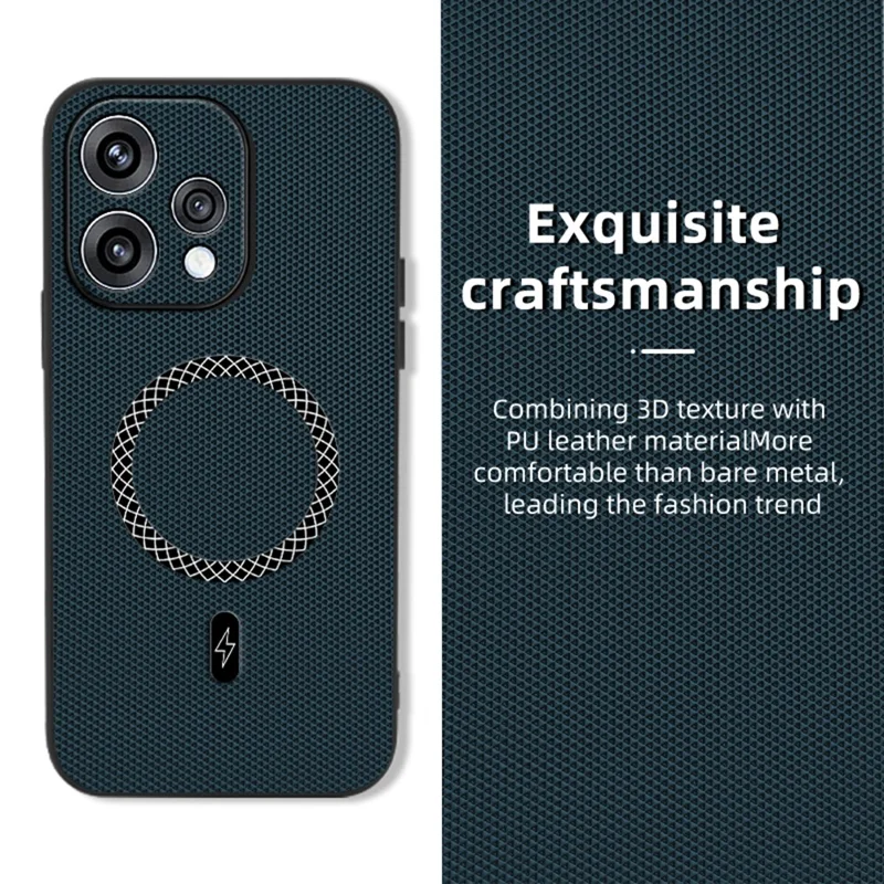 Case For Oppo Reno15 5G (Global)  /  Reno15c 5G (China) Triangle Texture PU Leather Shockproof Ultra Thin Cover - Blue