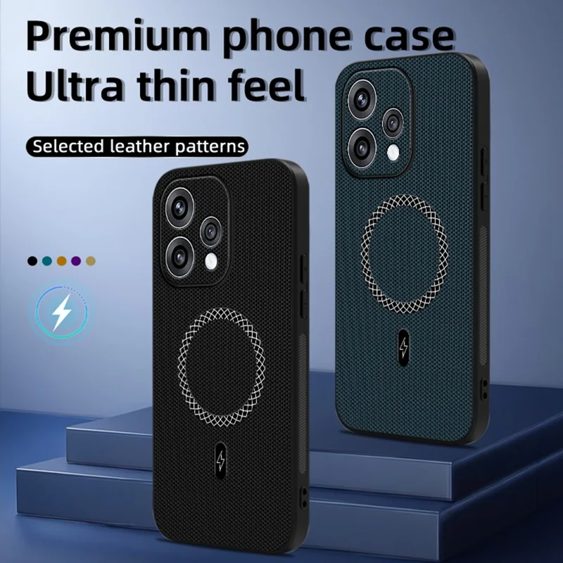 Case For Oppo Reno15 5G (Global)  /  Reno15c 5G (China) Triangle Texture PU Leather Shockproof Ultra Thin Cover - Blue