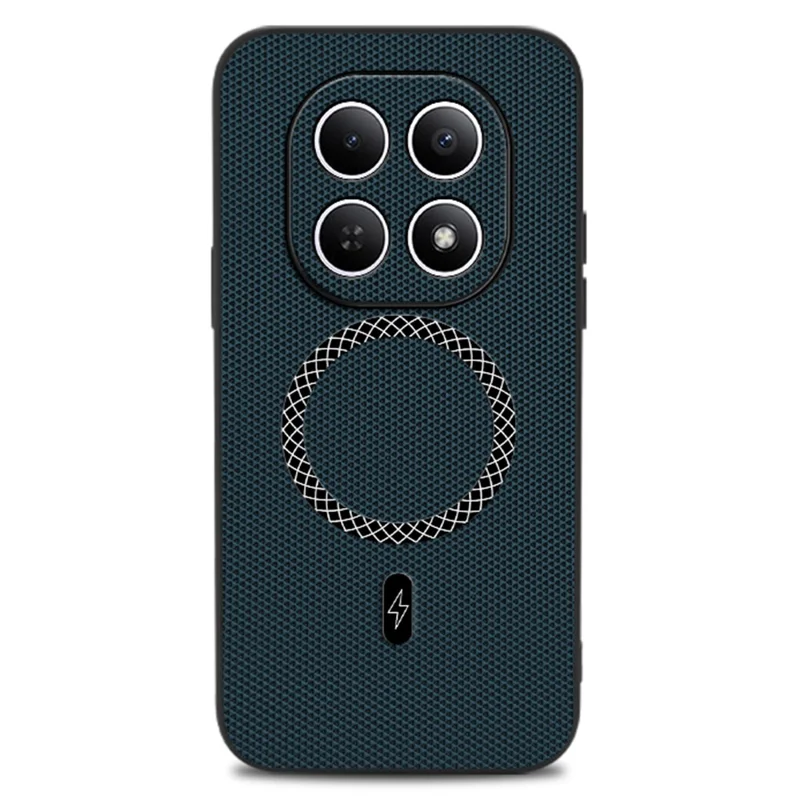 غطاء لهاتف شاومي بوكو M8 5G / ريدمي نوت 15 5G (نسخة عالمية) غطاء رفيع جدًا من جلد البولي يوريثان المطلي بنقشة مثلثية مقاوم للصدمات - أزرق