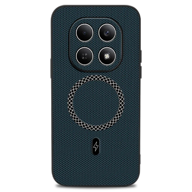 Cover per Xiaomi Redmi Note 15 4G (Global) con Texture Triangolari in PU Leather, Protezione Antiurto, Ultra Sottile - Blu